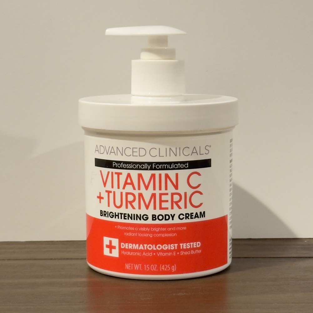 Advanced Clinicals Vitamin C Turmeric Brightening Body Cream 15 Oz Pump Jar New